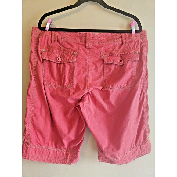 Aventura Organic Cotton Womens red/orange Bermuda Hiking Casual Shorts sz 16 - Picture 2 of 3